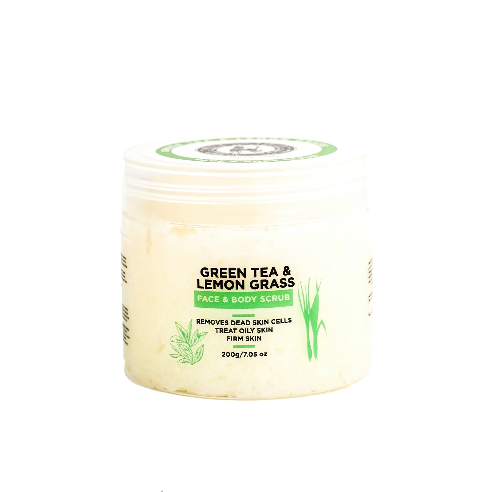 Exfoliating Body & Face Scrub Green Tea & Lemongrass – 200G